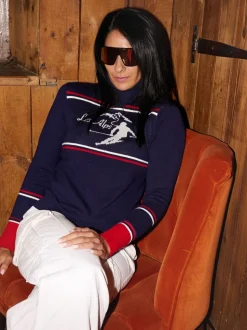 Crème licht - The Little Tailor 'Les Alps' Slim fit Crème lichte ski-Kerstmis Trui
