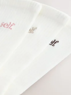 Crème/roze/choc - zelf. 3 paar lounge enkelsokken met verzachte zool