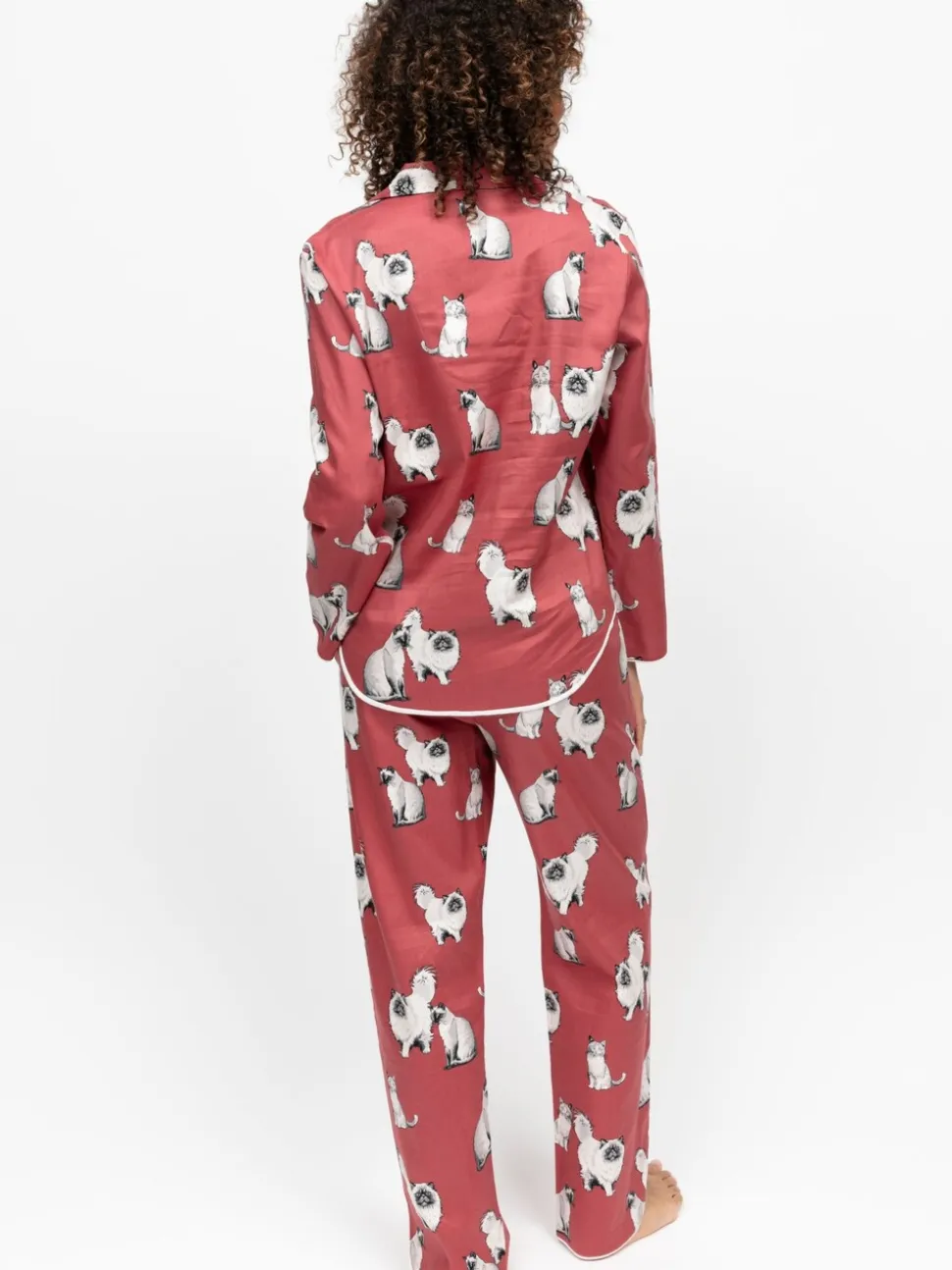 Cyberjammies Cat Print Long Sleeve Pyjamas Set