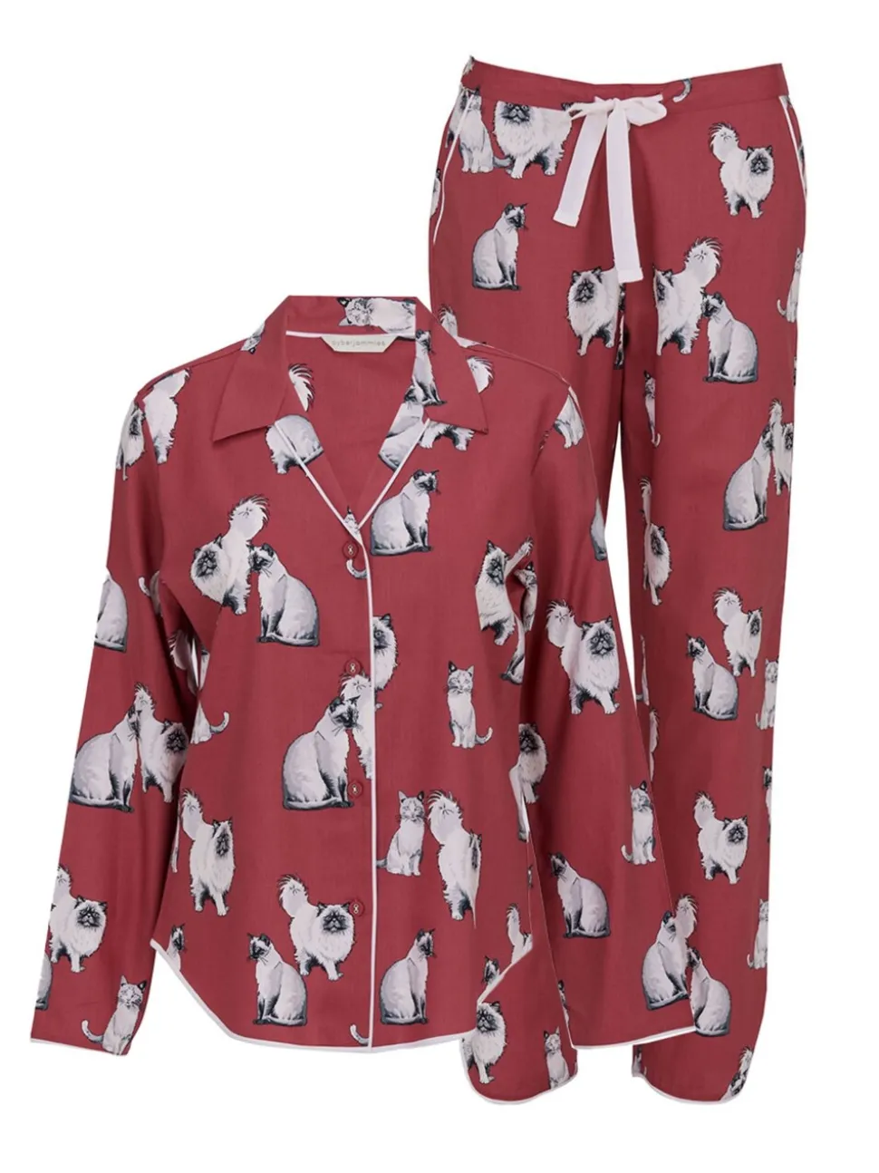 Cyberjammies Cat Print Long Sleeve Pyjamas Set