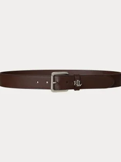 Dark Hickory - Lauren Ralph Lauren 3.2cm Logo-Keeper Leather Belt