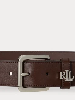 Dark Hickory - Lauren Ralph Lauren 3.2cm Logo-Keeper Leather Belt