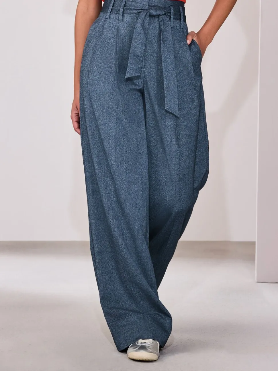Denim - Superwide Belted Trousers