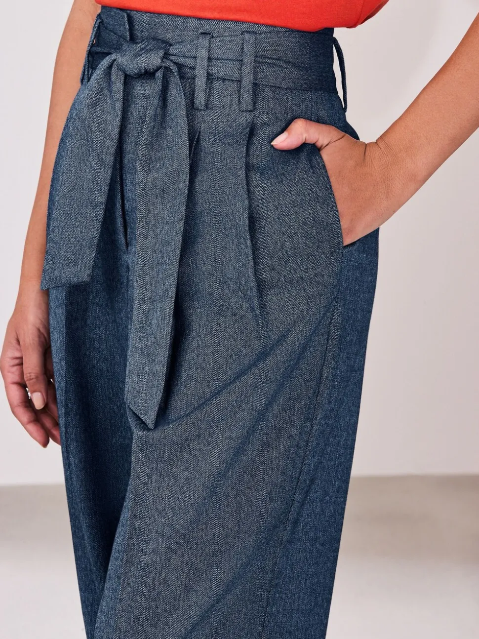 Denim - Superwide Belted Trousers