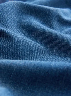 Denim donkerblauw - Jeans met ruime rechte pijpen