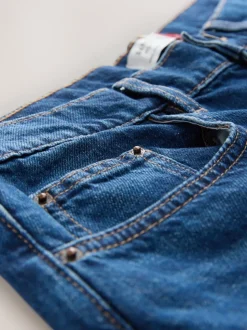 Denim donkerblauw - Jeans met ruime rechte pijpen