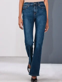 Denim donkerblauw - Mid Rise Stretch Bootcut Jeans