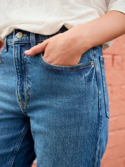 Denim donkerblauw - Mom Comfort Jeans met Stretch Column