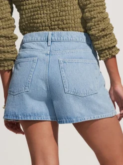 Denim met lichte wassing - Patch Pocket Bow Shorts