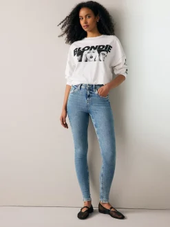 Denim midblauw - Superzachte skinny jeans