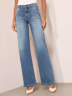 Denim vintage - Friends Like These X Lucy Mecklenburgh alledaagse jeans met wijde pijpen