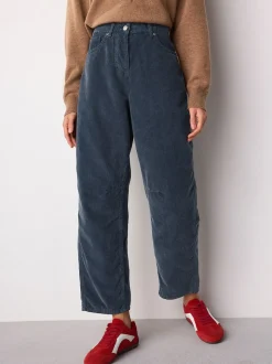 Denimblauw - Corduroy broeken Barrel jeans