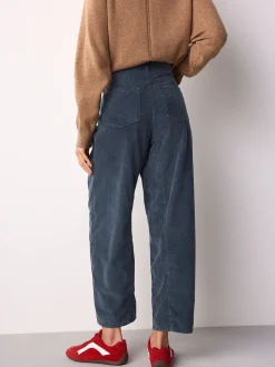 Denimblauw - Corduroy broeken Barrel jeans