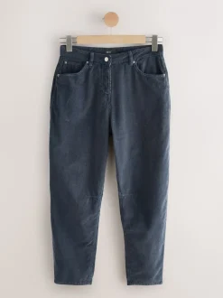 Denimblauw - Corduroy broeken Barrel jeans