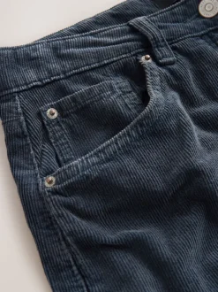 Denimblauw - Corduroy broeken Barrel jeans