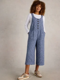Denimblauw - White Stuff Viola Linen Dungaree