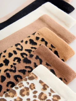Dierenprint - Set van 7 paar enkelsokken
