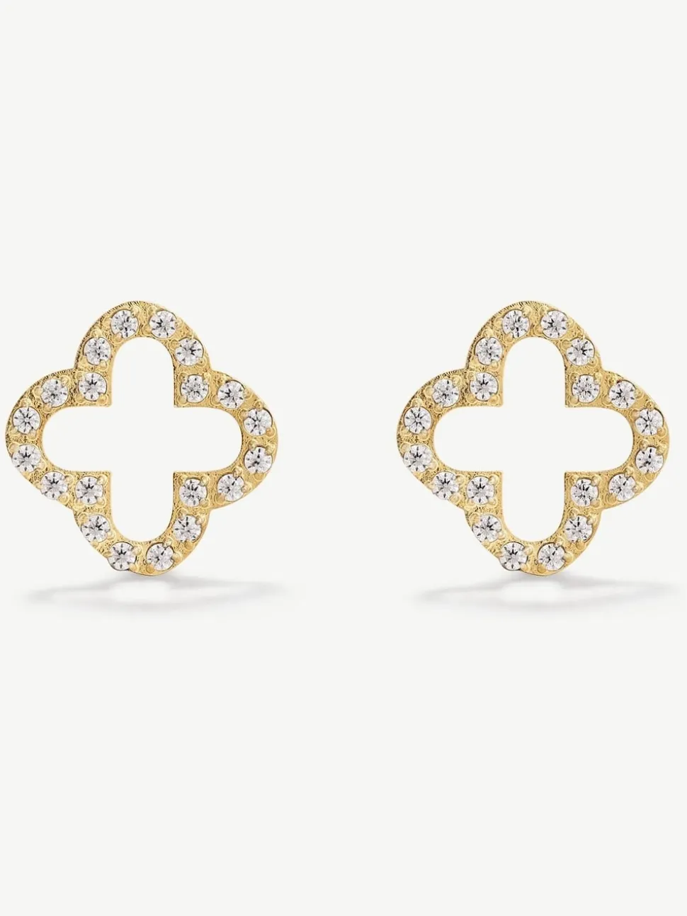 D.Louise Waterproof Pave Clover Studs Earrings