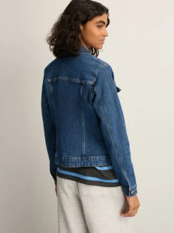 Donkerblauw - Aansluitend denim jack