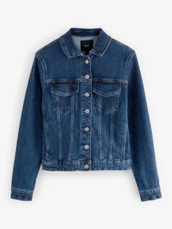 Donkerblauw - Aansluitend denim jack
