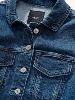 Donkerblauw - Aansluitend denim jack