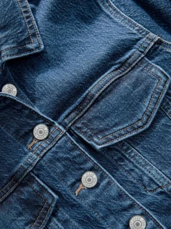 Donkerblauw - Aansluitend denim jack