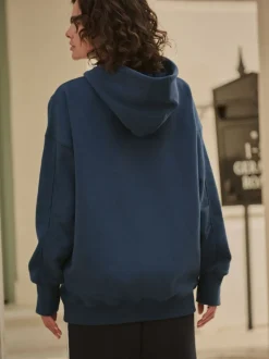Donkerblauw - Active Longline Overhead Hoodie met superzacht naaddetail en zakken