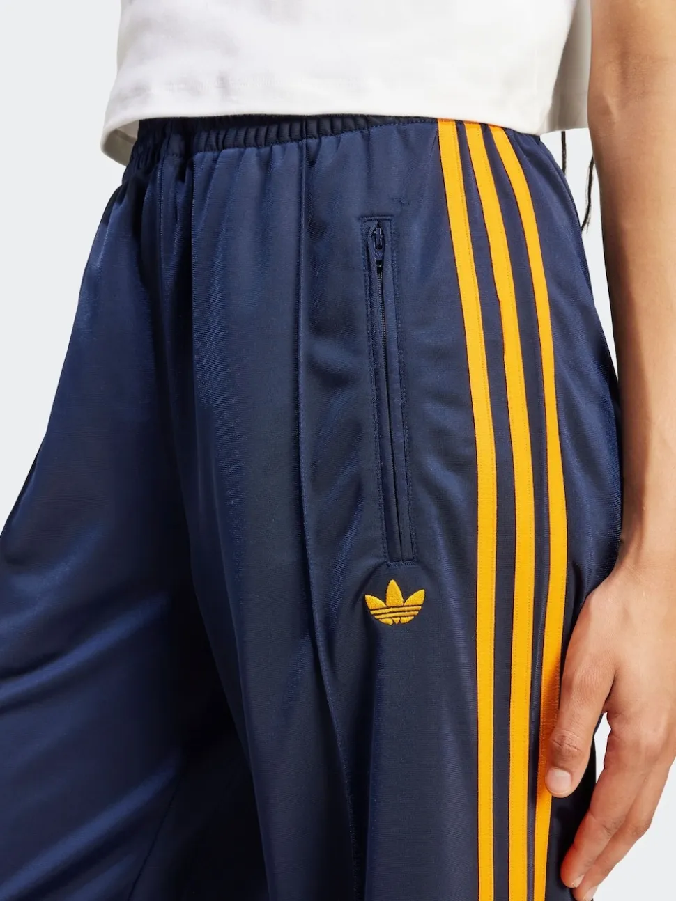 Donkerblauw - adidas Originals Firebird ruimvallende Broek