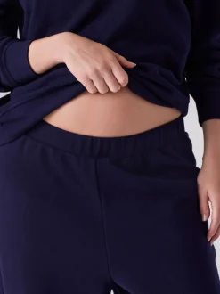 Donkerblauw - Behaaglijke zwangerschapsbroek met wijde pijpen