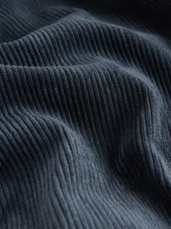 Donkerblauw - Corduroy broek met wijde pijpen