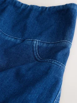 Donkerblauw - Denim zwangerschapsleggings met wijde pijpen