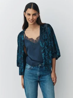 Donkerblauw - Devore Short Sleeve Cover Up