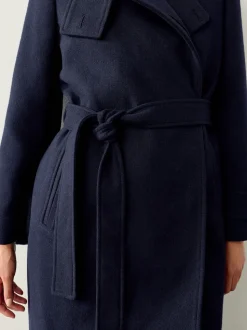 Donkerblauw - Formele jas met colkraag