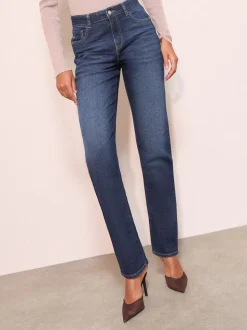 Donkerblauw - Friends Like These jeans met rechte pijpen