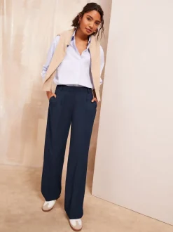 Donkerblauw - Friends Like These Premium broek met wijde pijpen en elastiek aan de achterkant