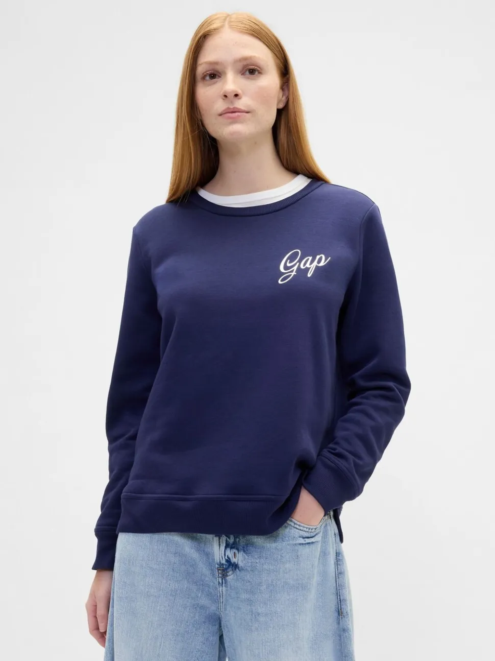 Donkerblauw - Gap - Relaxed sweatshirt met logo