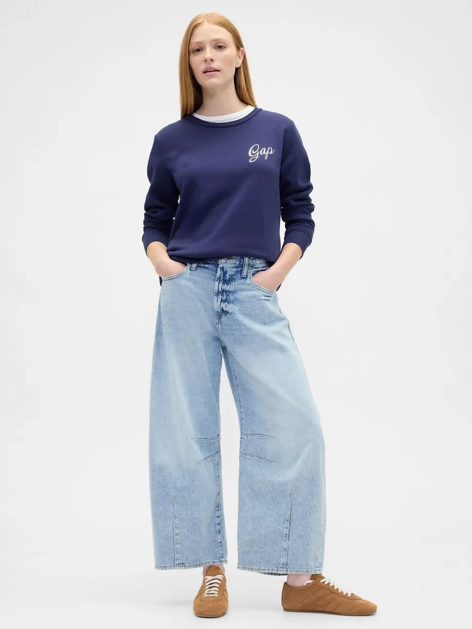 Donkerblauw - Gap - Relaxed sweatshirt met logo