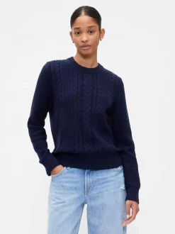 Donkerblauw - Gap Cotton Cable Knit Jumper