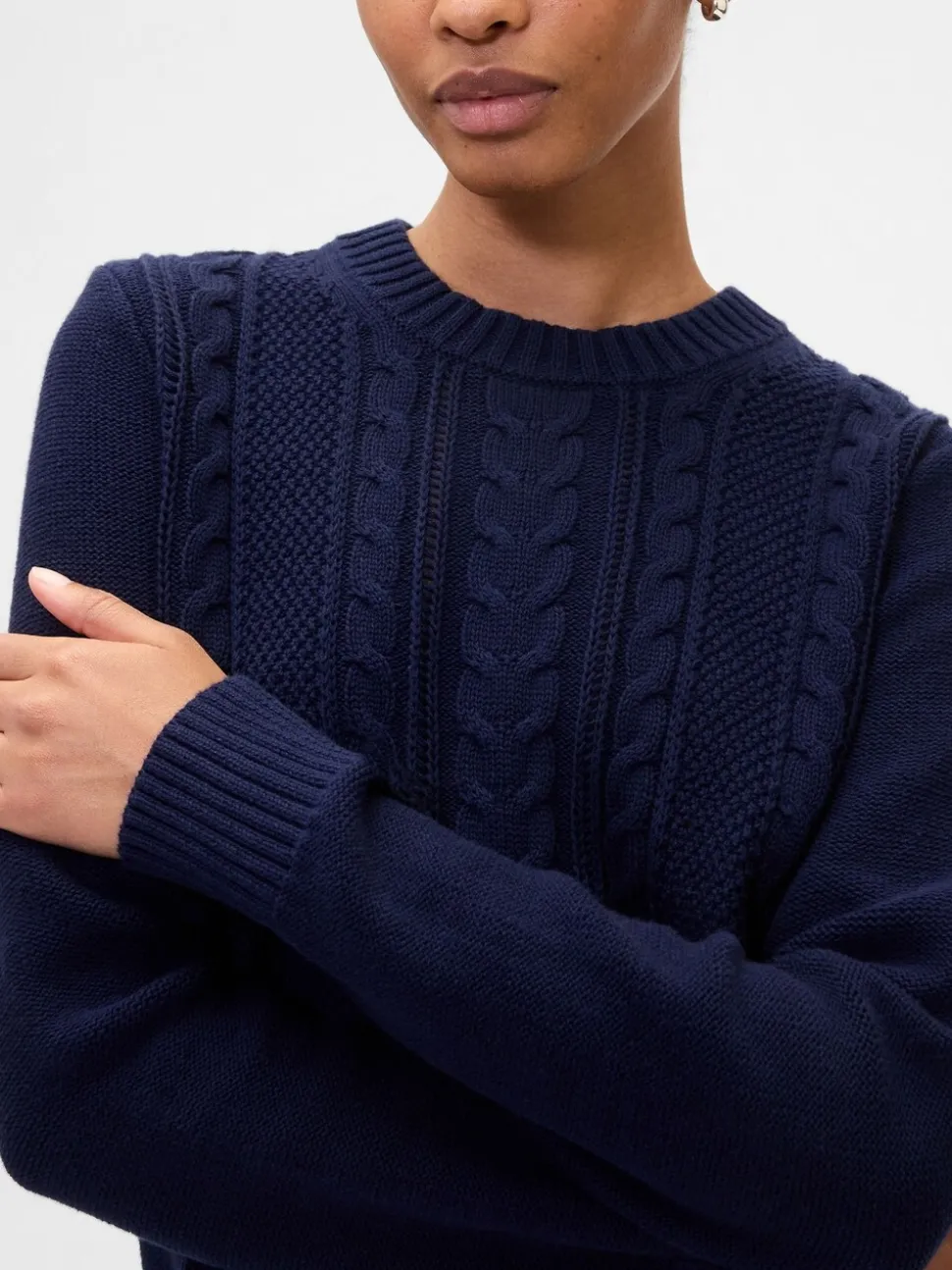 Donkerblauw - Gap Cotton Cable Knit Jumper