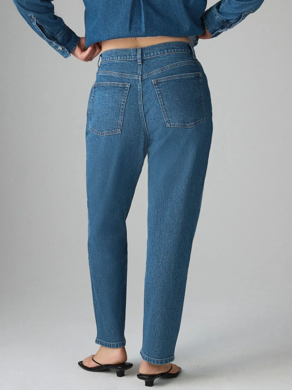 Donkerblauw - Hourglass comfortabele mom jeans met stretch en stretch
