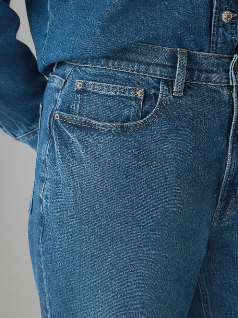 Donkerblauw - Hourglass comfortabele mom jeans met stretch en stretch