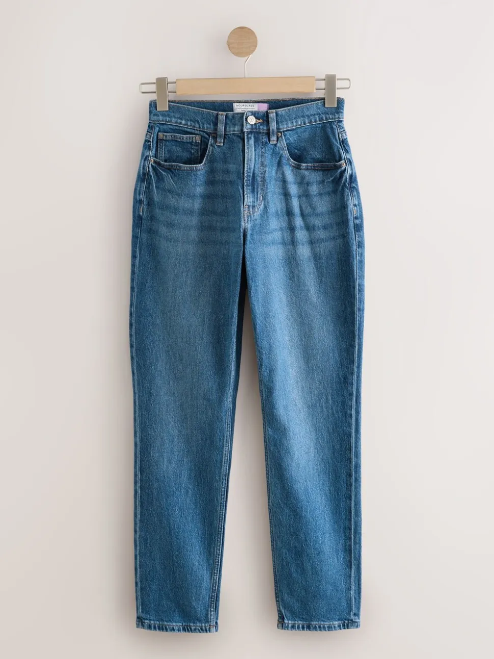 Donkerblauw - Hourglass comfortabele mom jeans met stretch en stretch