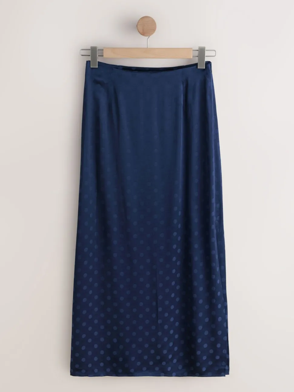 Donkerblauw - Jacquard Polka Dot Satin Skirt