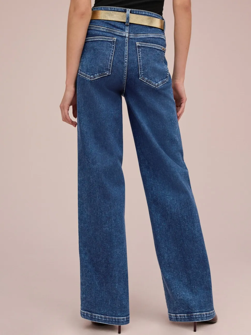 Donkerblauw - Jeans met wijde pijpen