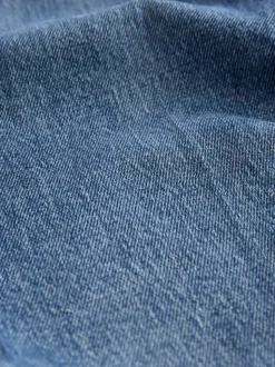 Donkerblauw - Jeans met wijde pijpen en opgestikte zakken