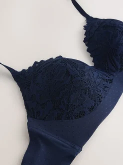Donkerblauw - Kanten ultieme comfortabele beha