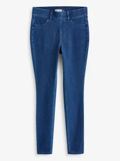 Donkerblauw - Lange jersey denim leggings