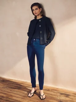 Donkerblauw - Legging van jersey-denim