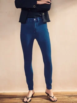 Donkerblauw - Legging van jersey-denim