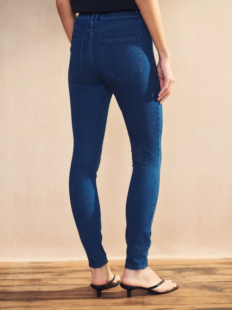 Donkerblauw - Legging van jersey-denim